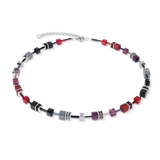 Collana GeoCUBE® Iconic Ruby Noir argento