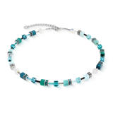 Collana GeoCUBE® Iconic Teal argento