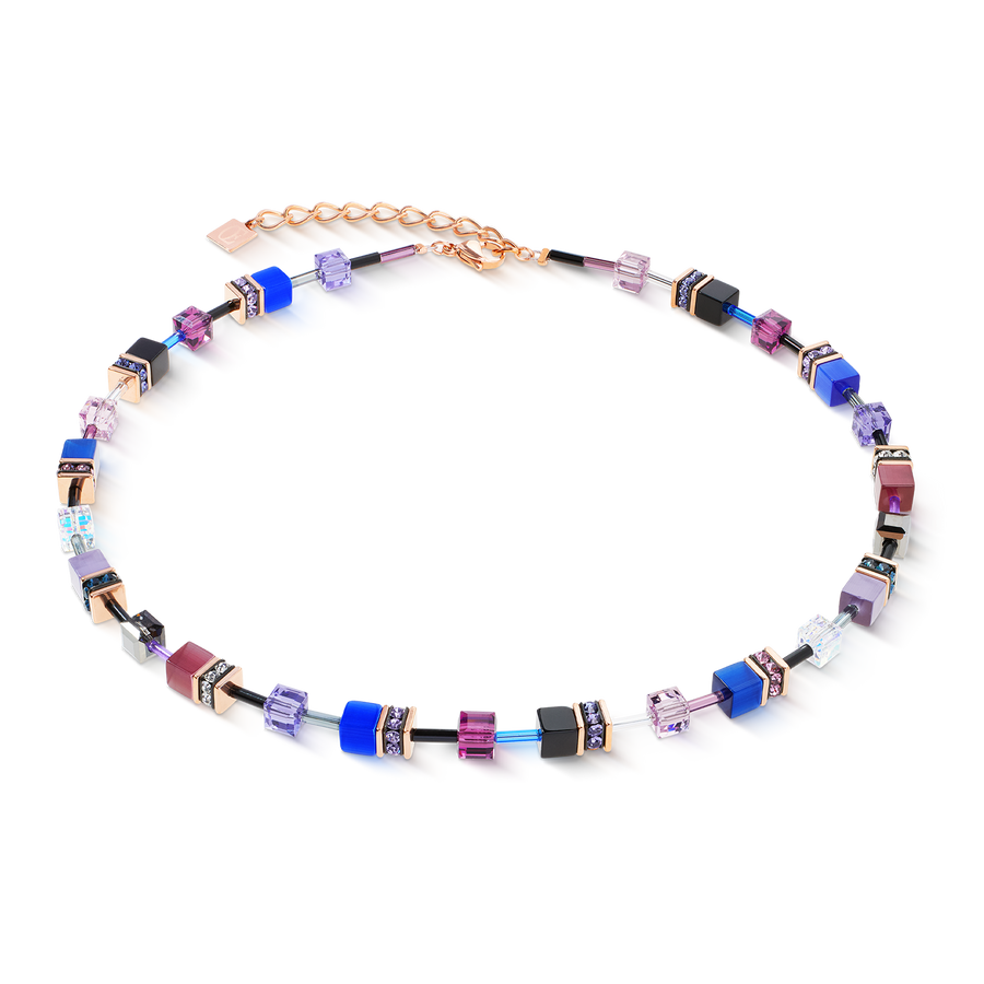 Collana GeoCUBE® Iconic Blue Moon oro rosa
