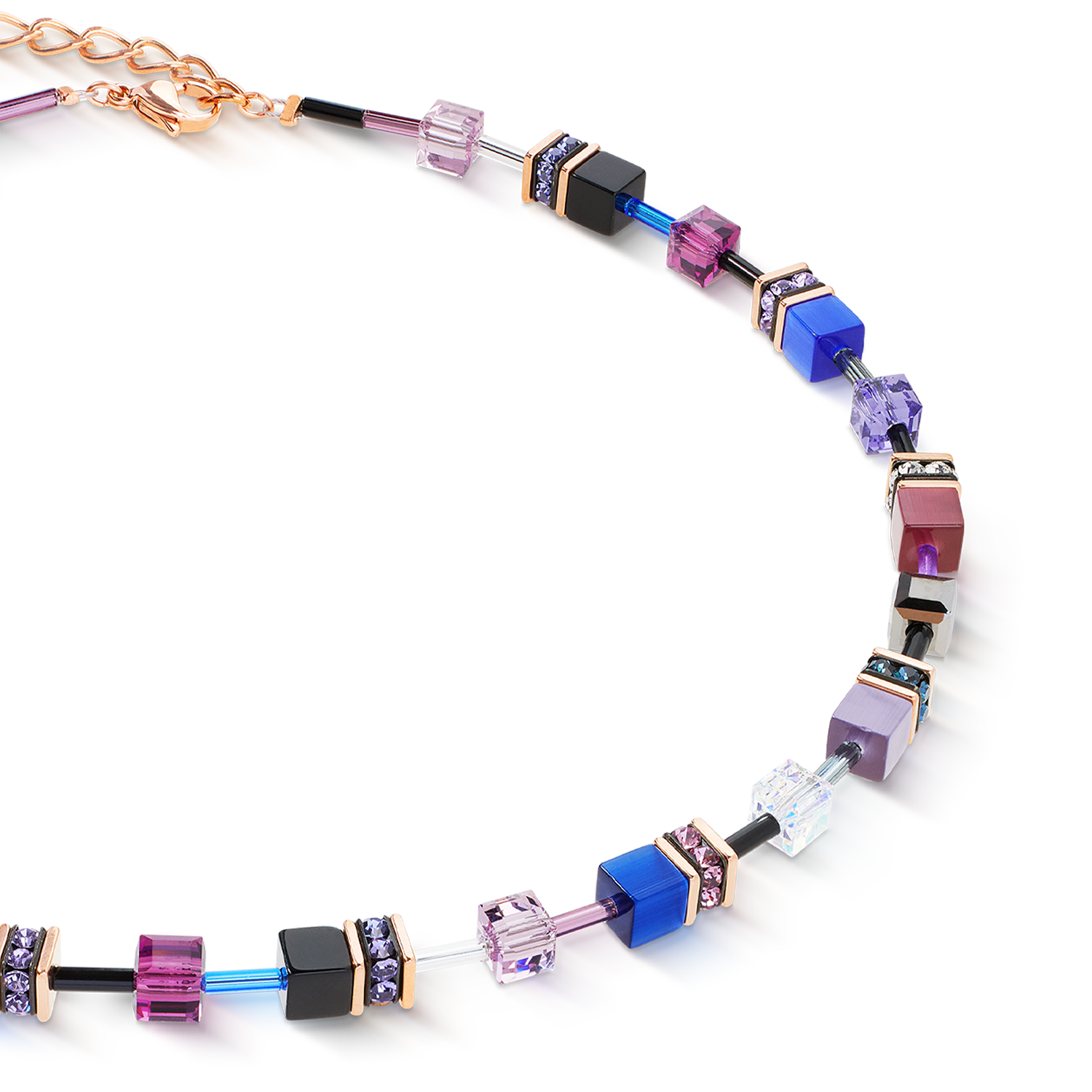 Collana GeoCUBE® Iconic Blue Moon oro rosa
