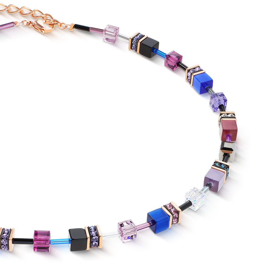 Collana GeoCUBE® Iconic Blue Moon oro rosa