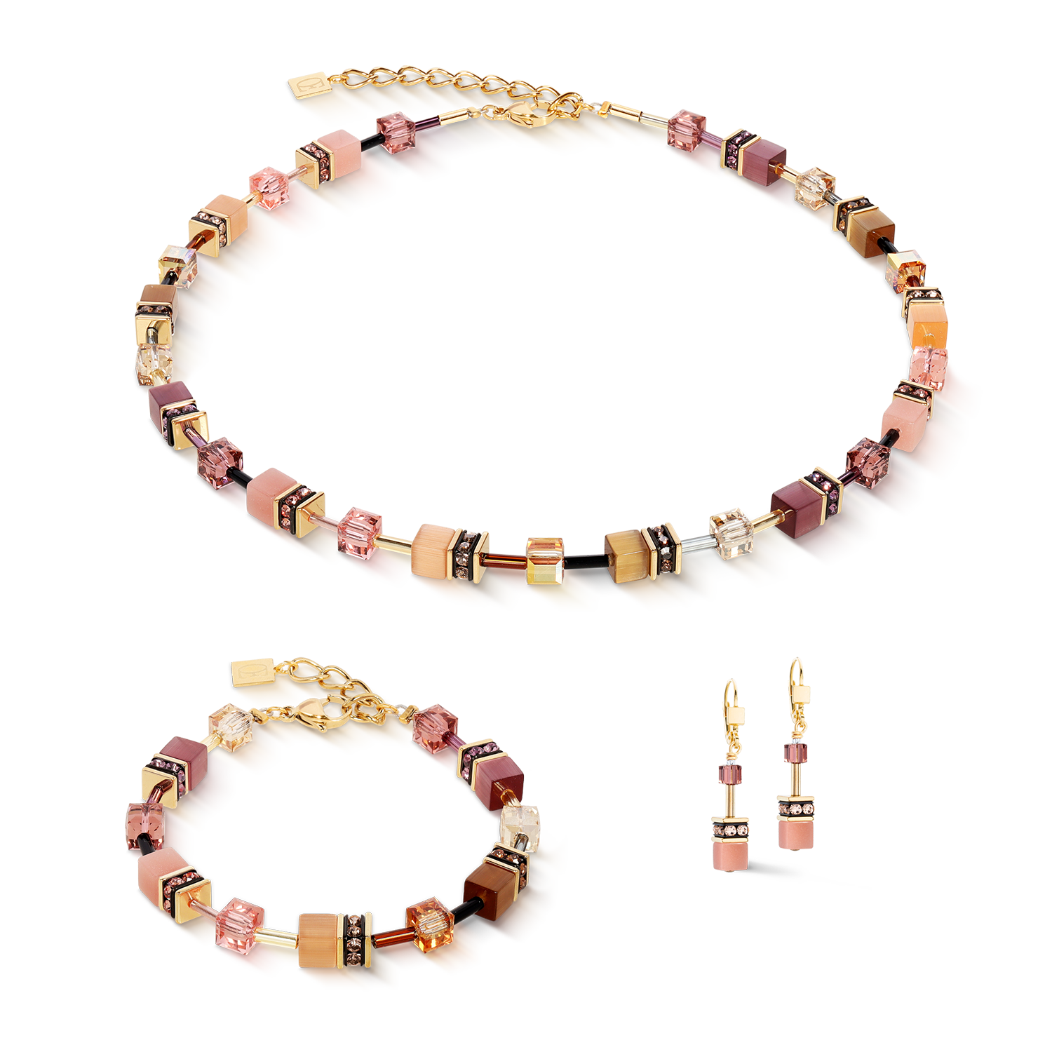 Collana GeoCUBE® Iconic golden Blush