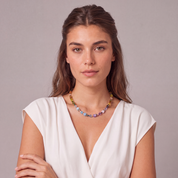 COEUR DE LION Collana GeoCUBE® Iconic Multicolor Boho oro – indossato