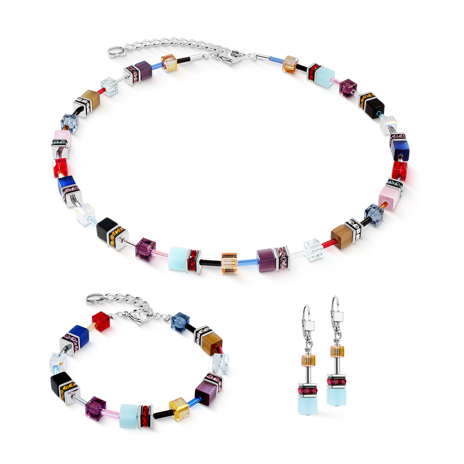 Collana GeoCUBE® Iconic Love Energy argento
