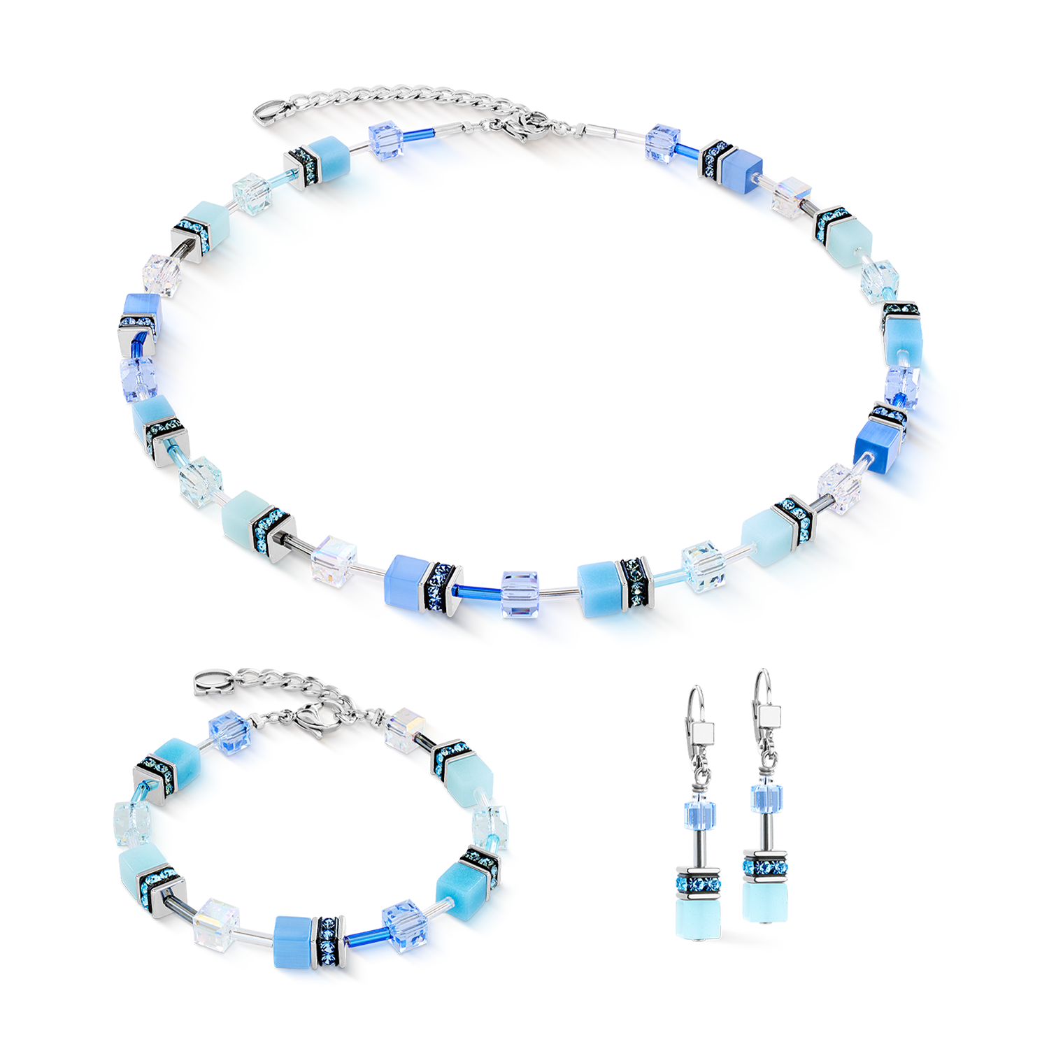 Collana GeoCUBE® Iconic acqua-blu