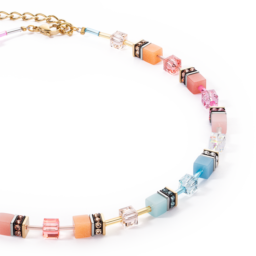 Collana GeoCUBE® Iconic aqua-apricot