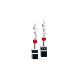 Orecchini GeoCUBE® Iconic Ruby Noir argento
