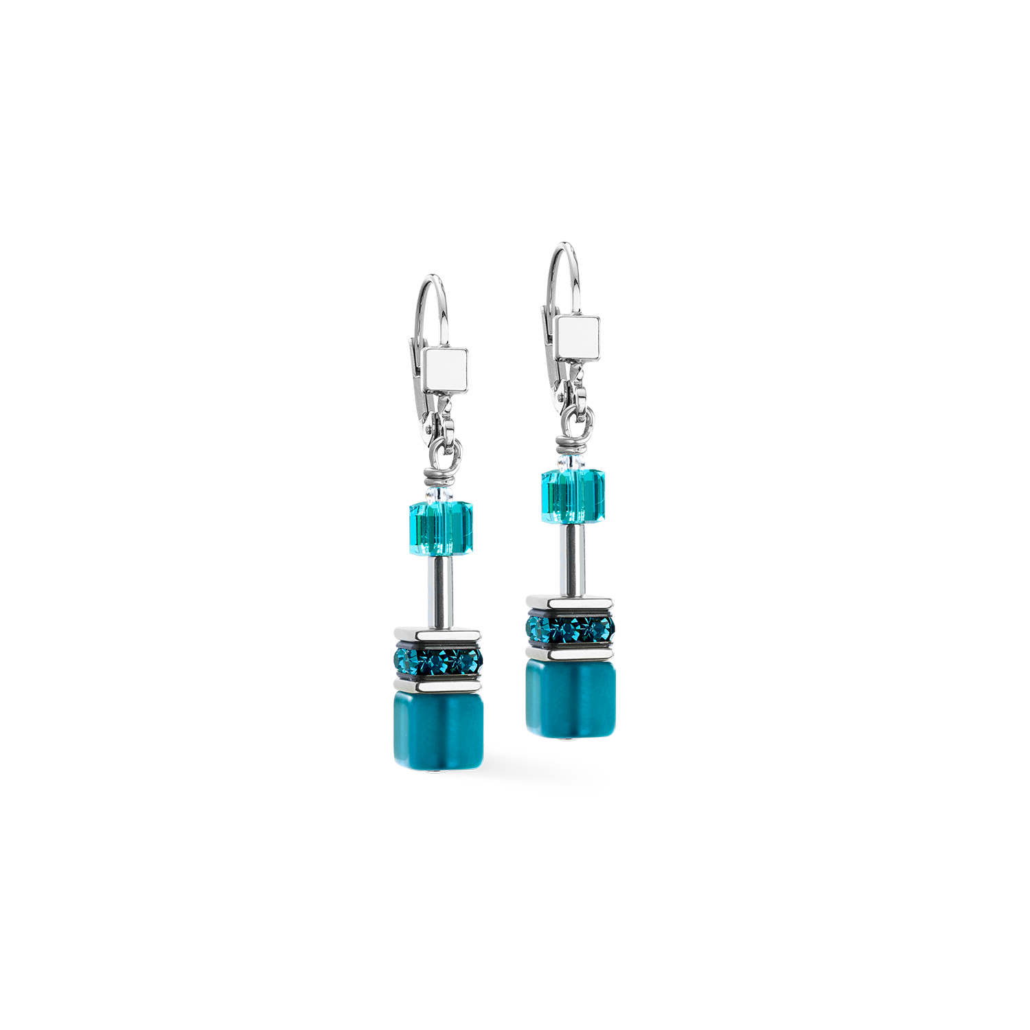 Orecchini GeoCUBE® Iconic Teal argento