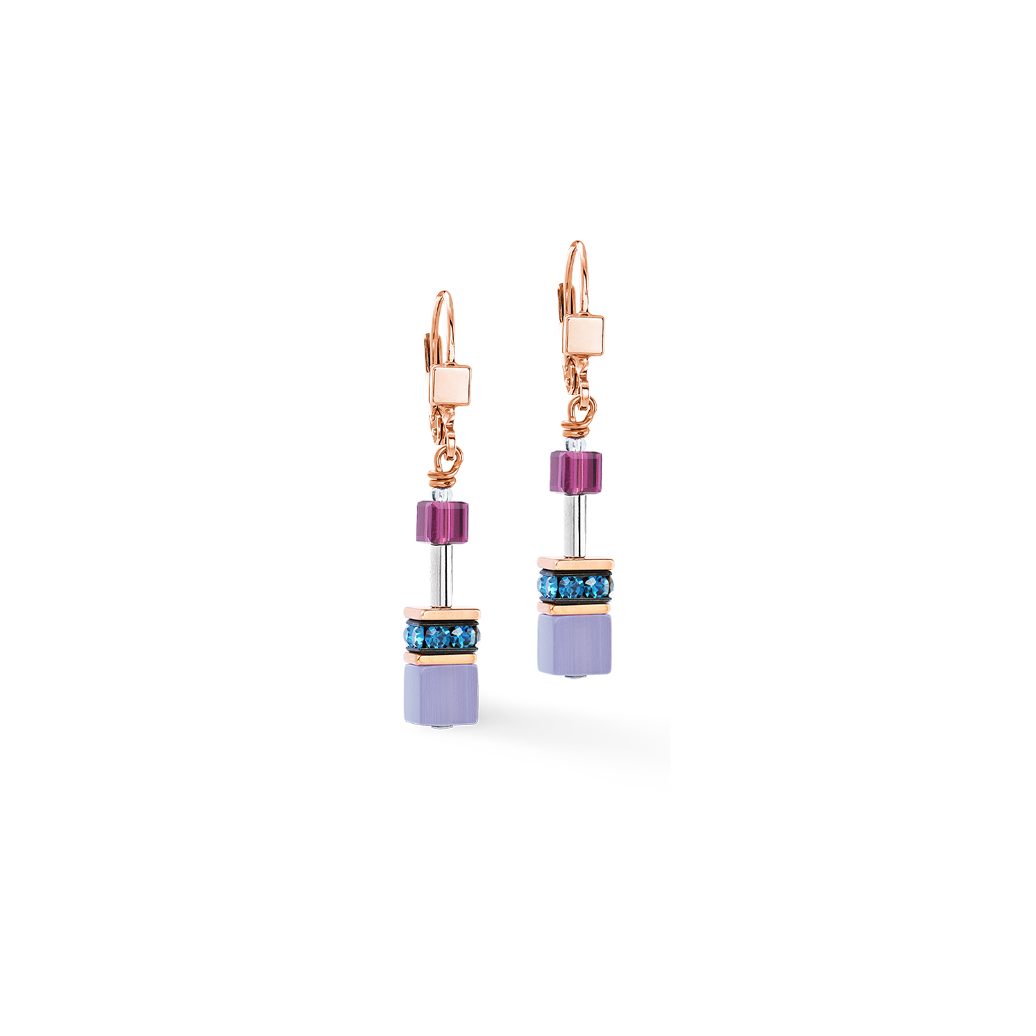 Orecchini GeoCUBE® Iconic Blue Moon oro rosa