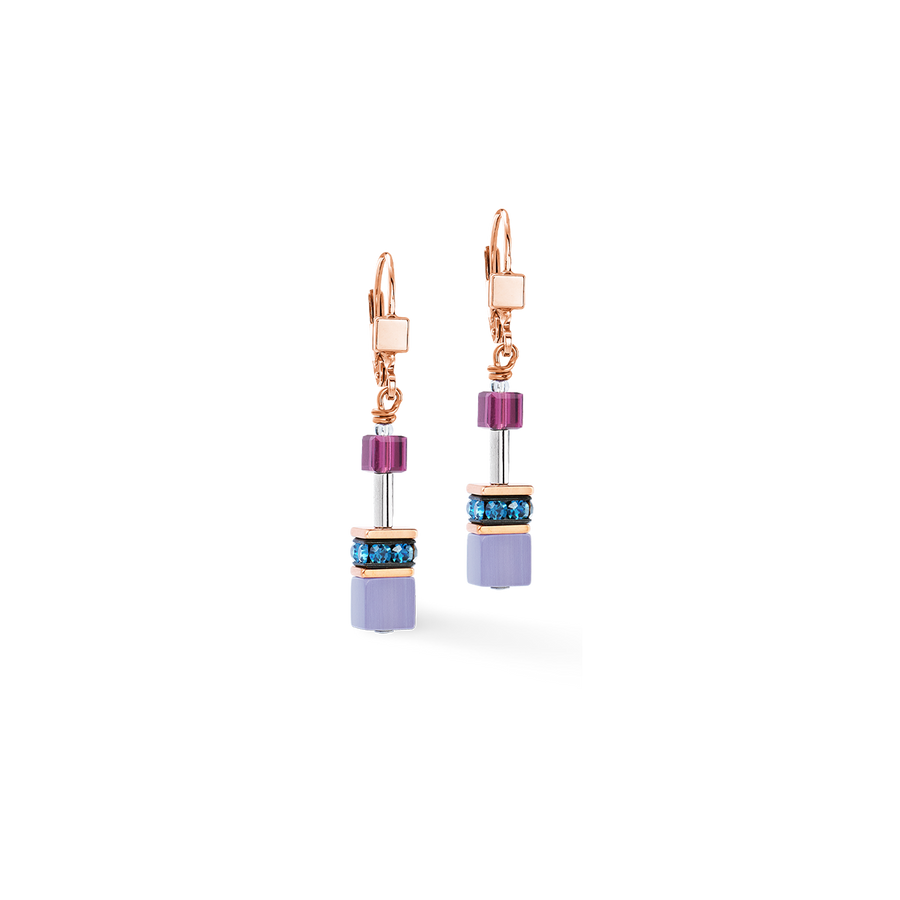 Orecchini GeoCUBE® Iconic Blue Moon oro rosa