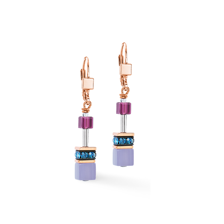 Orecchini GeoCUBE® Iconic Blue Moon oro rosa