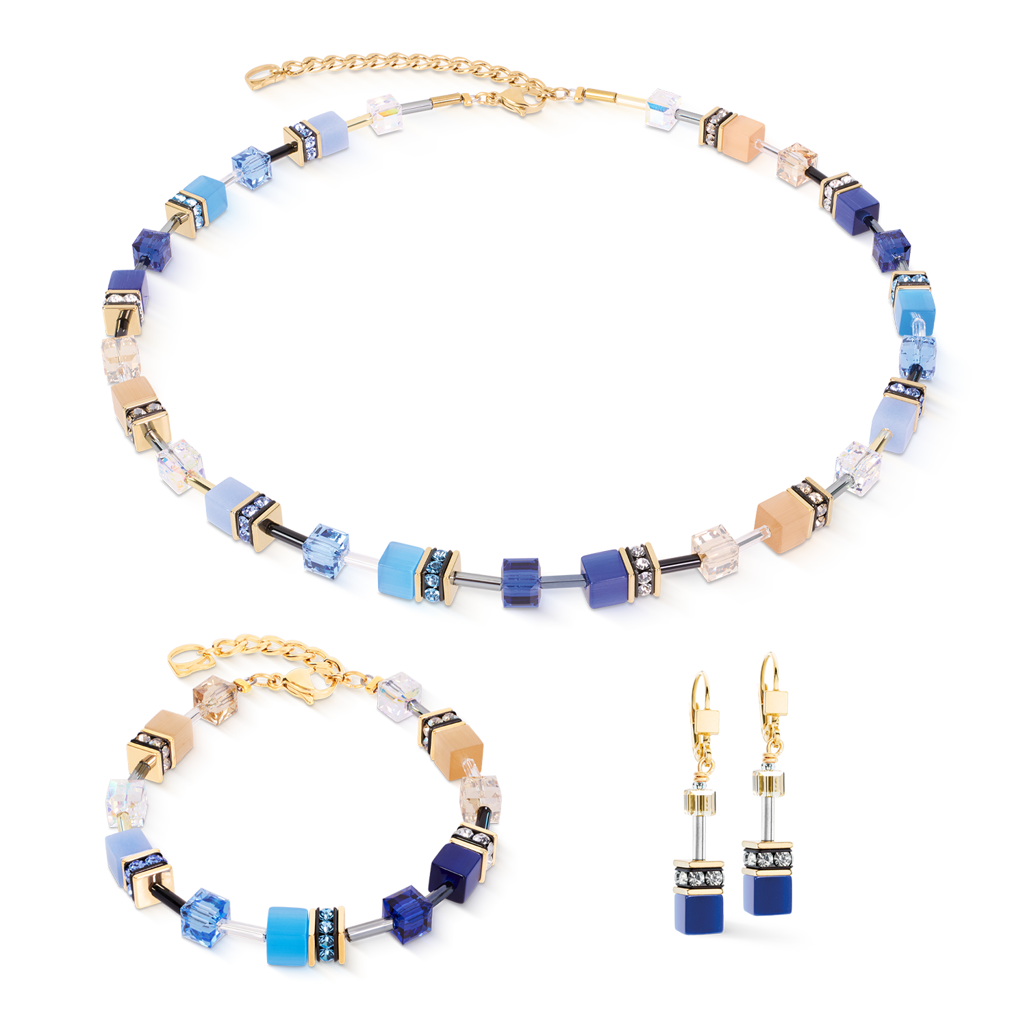 Orecchini GeoCUBE® Iconic Azure Glow oro