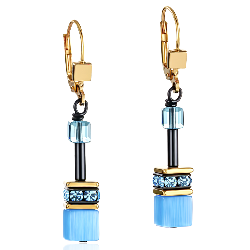 Orecchini GeoCUBE® multicolor rainbow gold