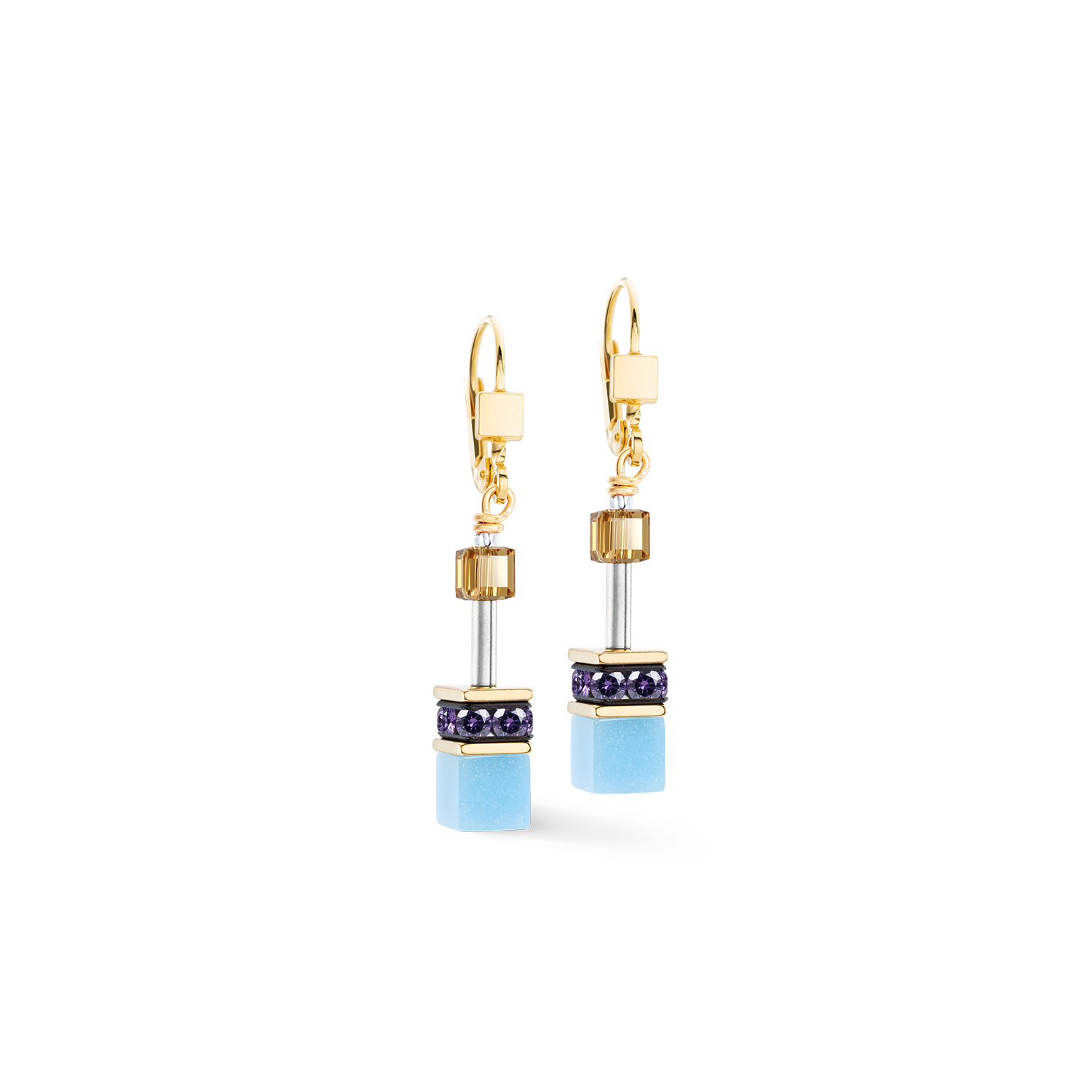 Orecchini GeoCUBE® Iconic Multicolor Joy oro