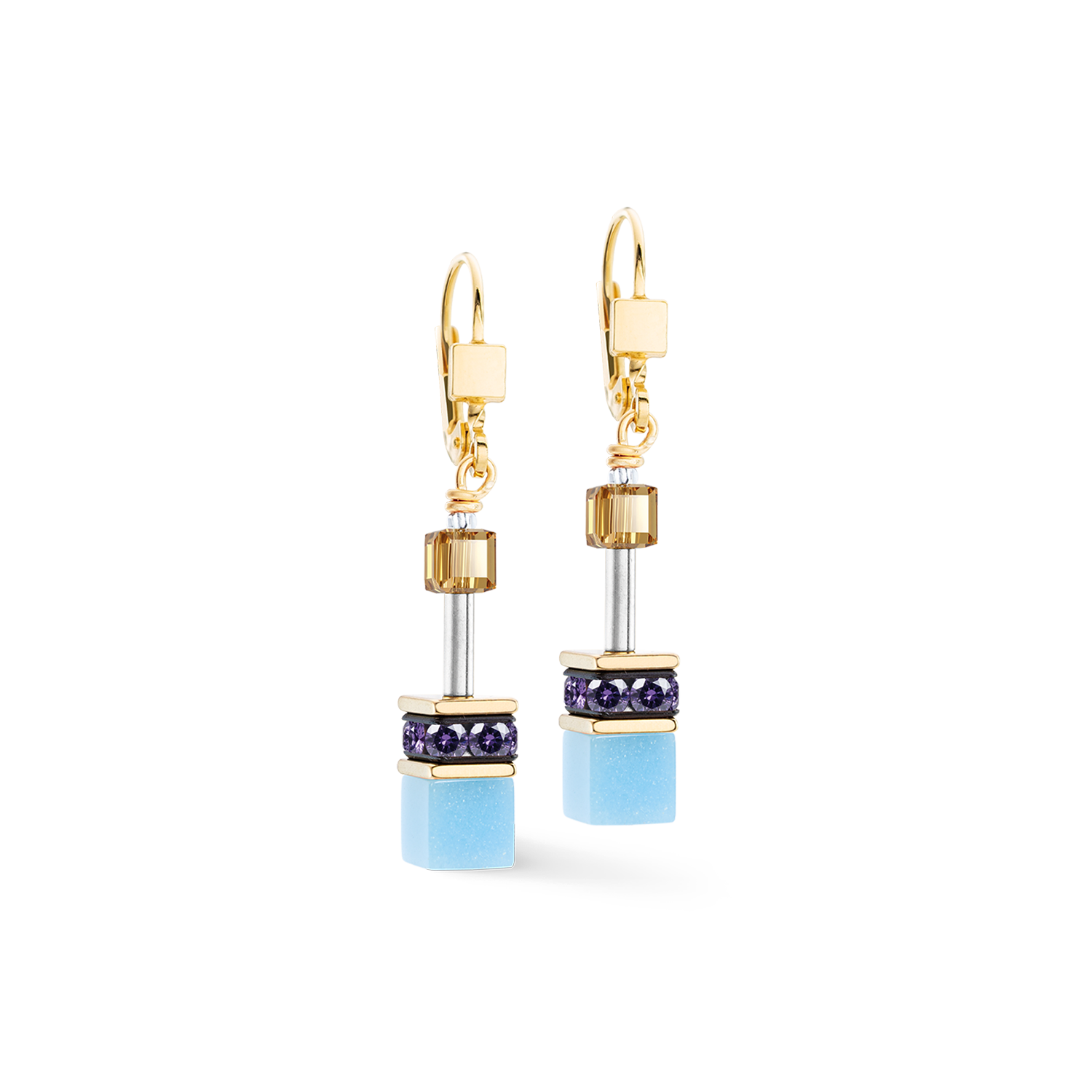 Orecchini GeoCUBE® Iconic Multicolor Joy oro