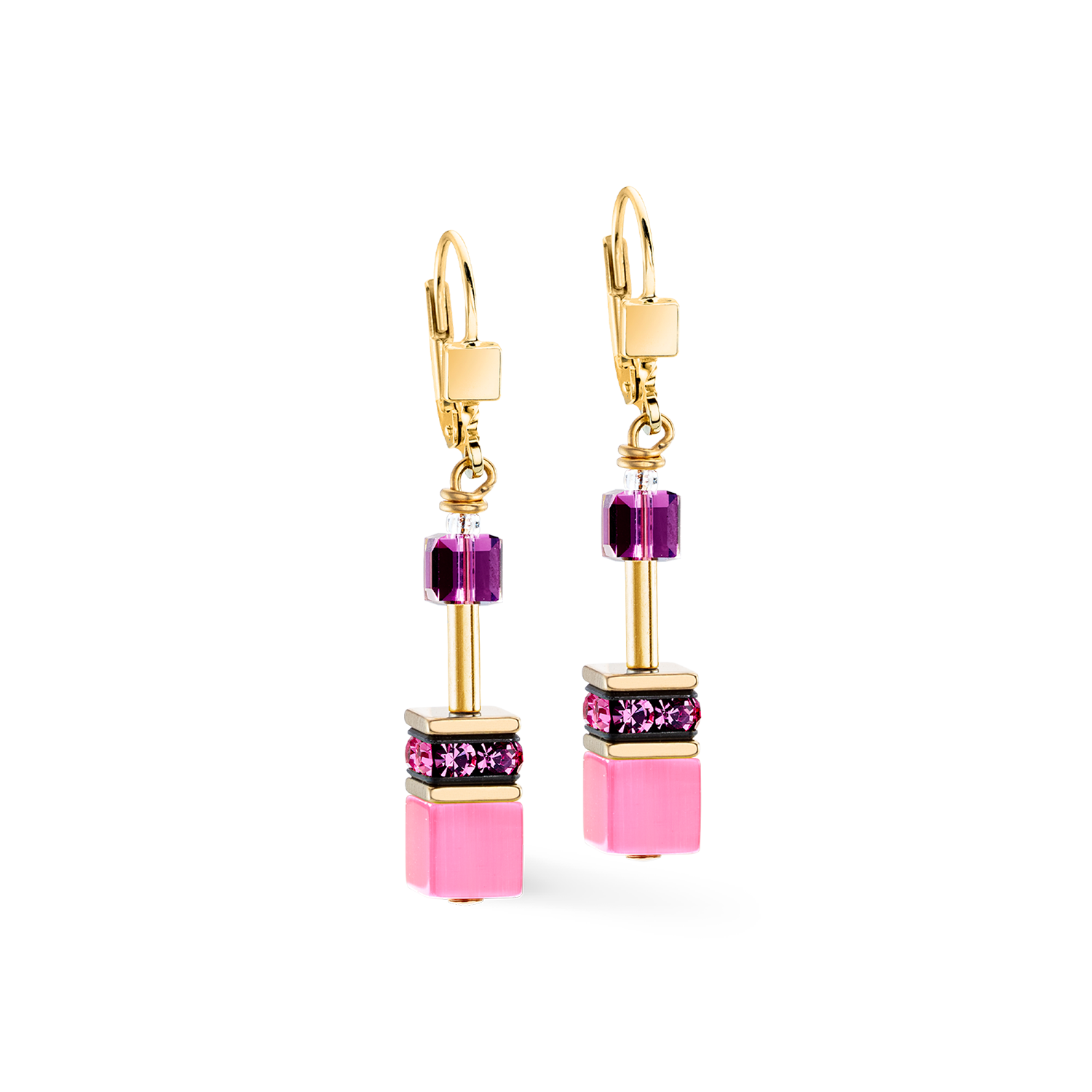 Orecchini GeoCUBE® Iconic rosa-lilla