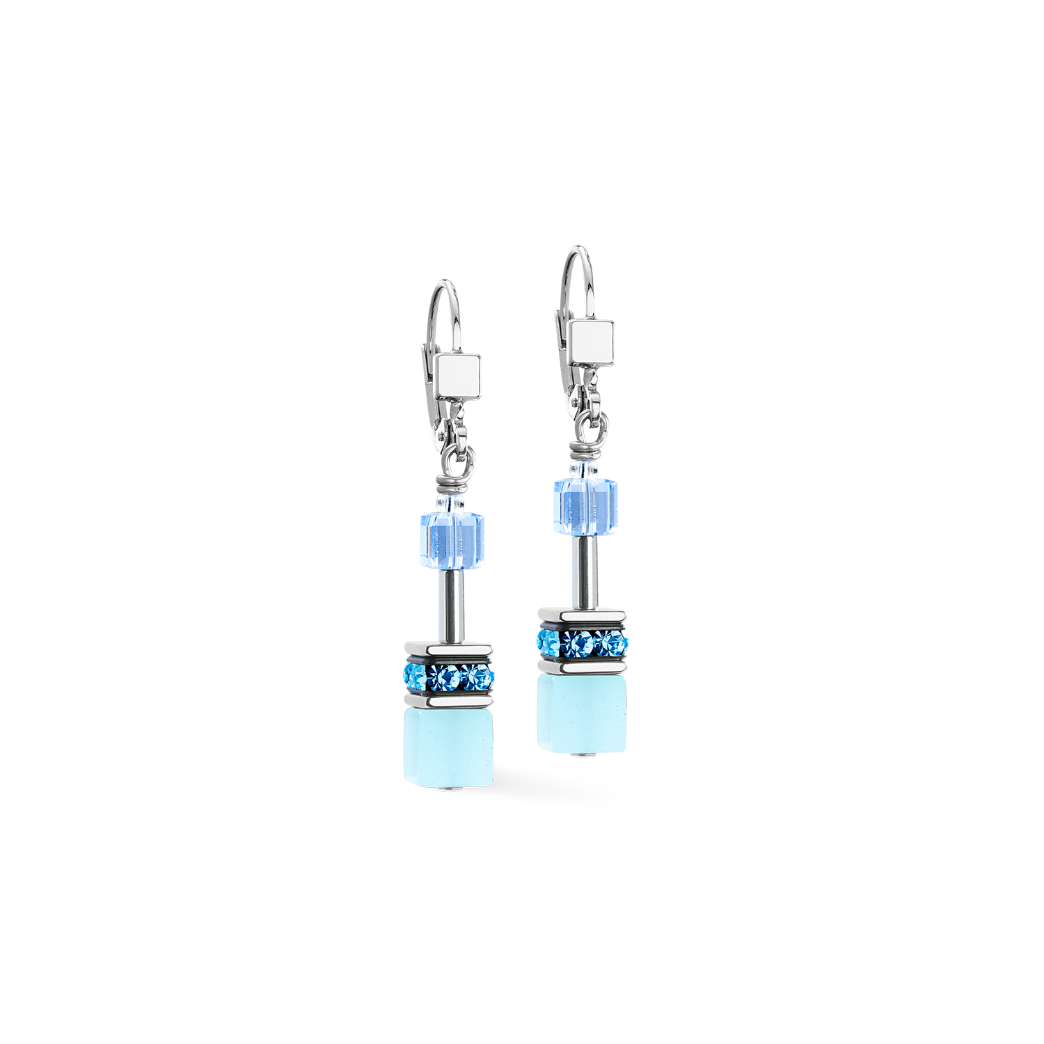 Orecchini GeoCUBE® Iconic acqua-blu