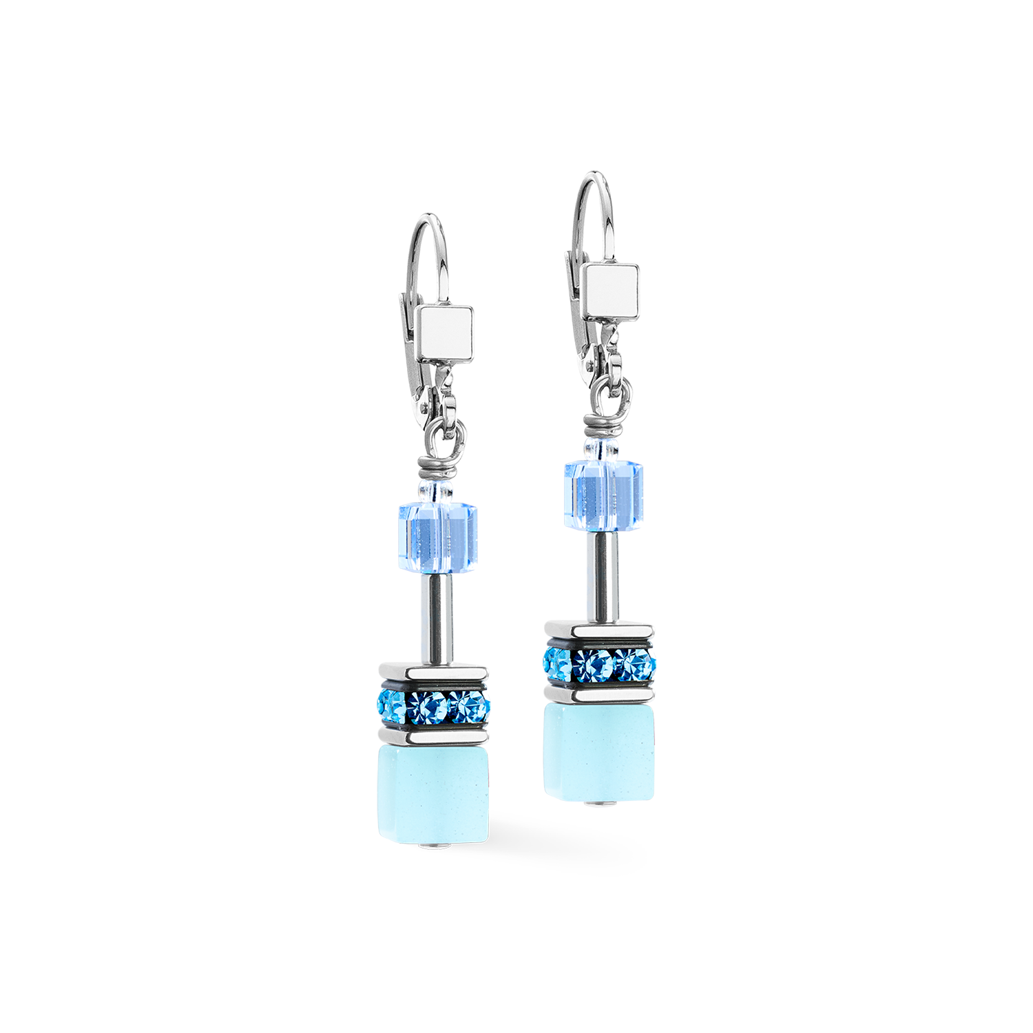 Orecchini GeoCUBE® Iconic acqua-blu