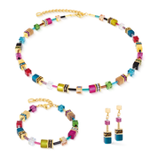 Orecchini GeoCUBE® Iconic Multicolor Boho oro