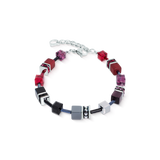 Bracciale GeoCUBE® Iconic Ruby Noir argento