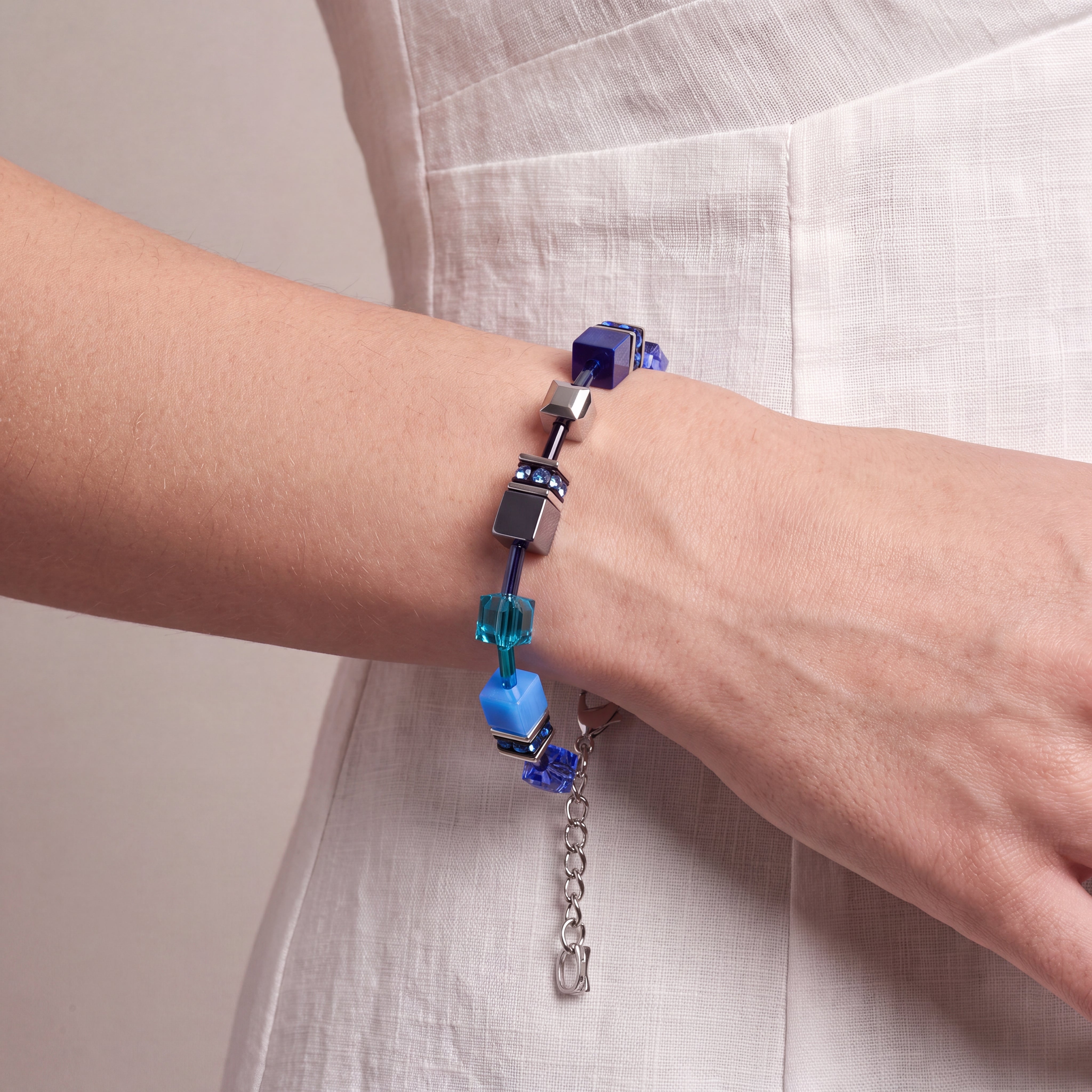 COEUR DE LION Bracciale GeoCUBE® Iconic Azure Spirit argento – indossato