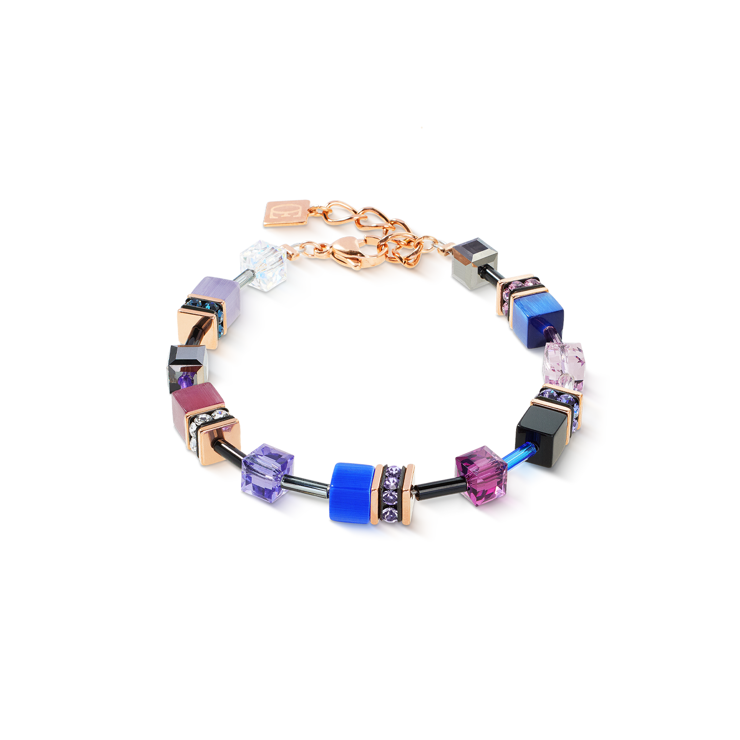 Bracciale GeoCUBE® Iconic Blue Moon oro rosa
