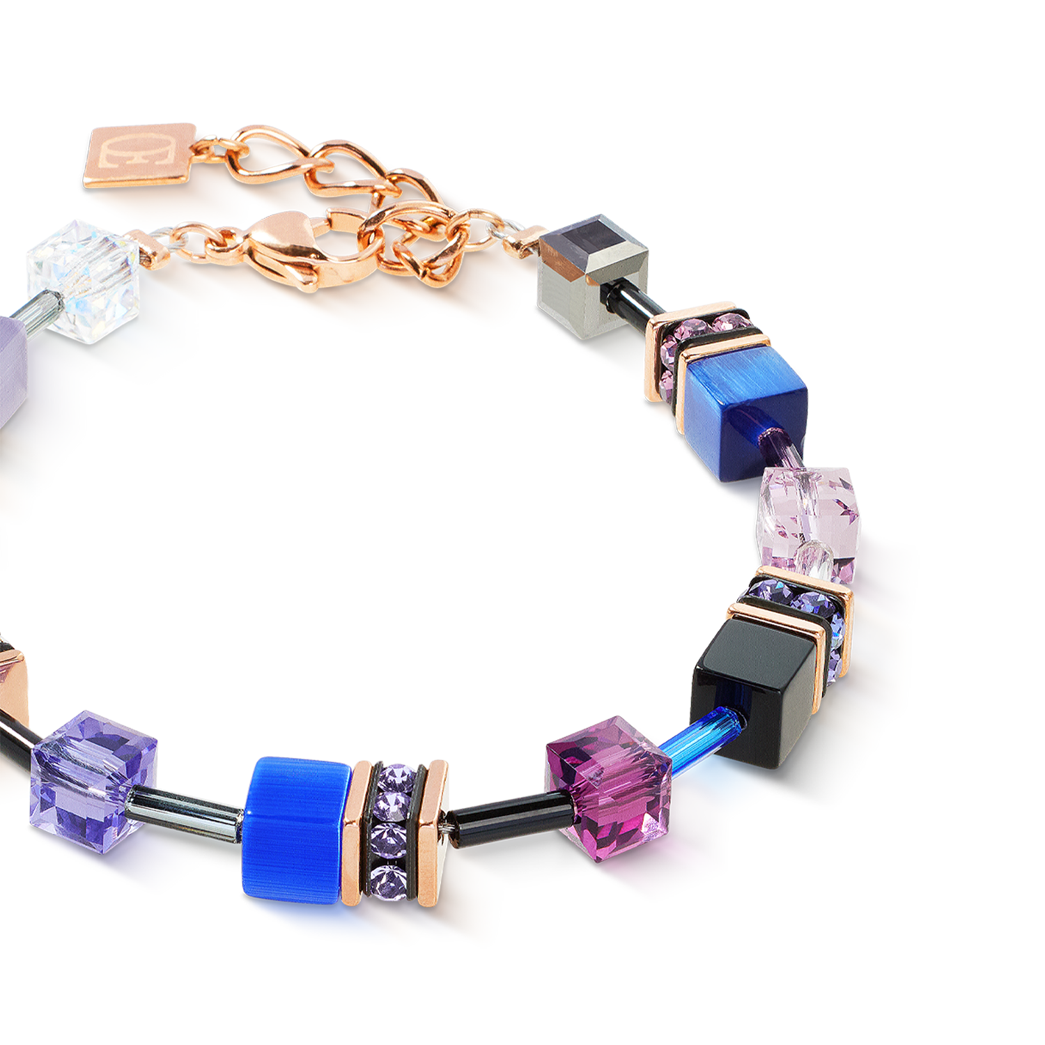 Bracciale GeoCUBE® Iconic Blue Moon oro rosa