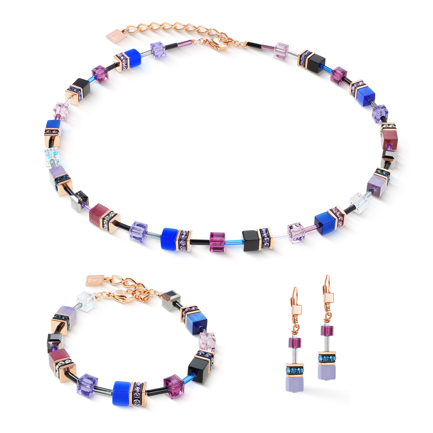 Bracciale GeoCUBE® Iconic Blue Moon oro rosa