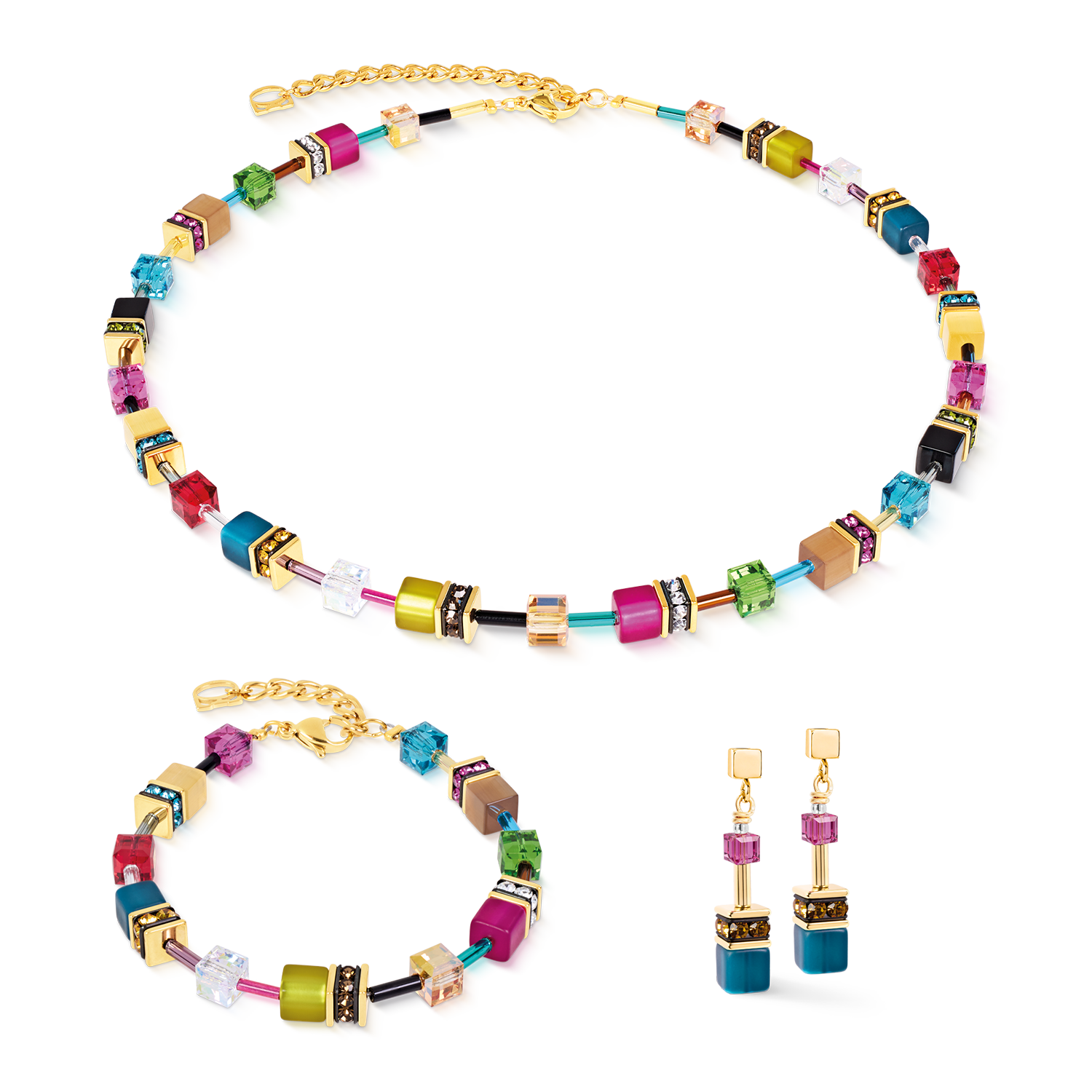 Bracciale GeoCUBE® Iconic Multicolor Joy oro