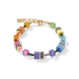 Braccialetto GeoCUBE® multicolor rainbow gold