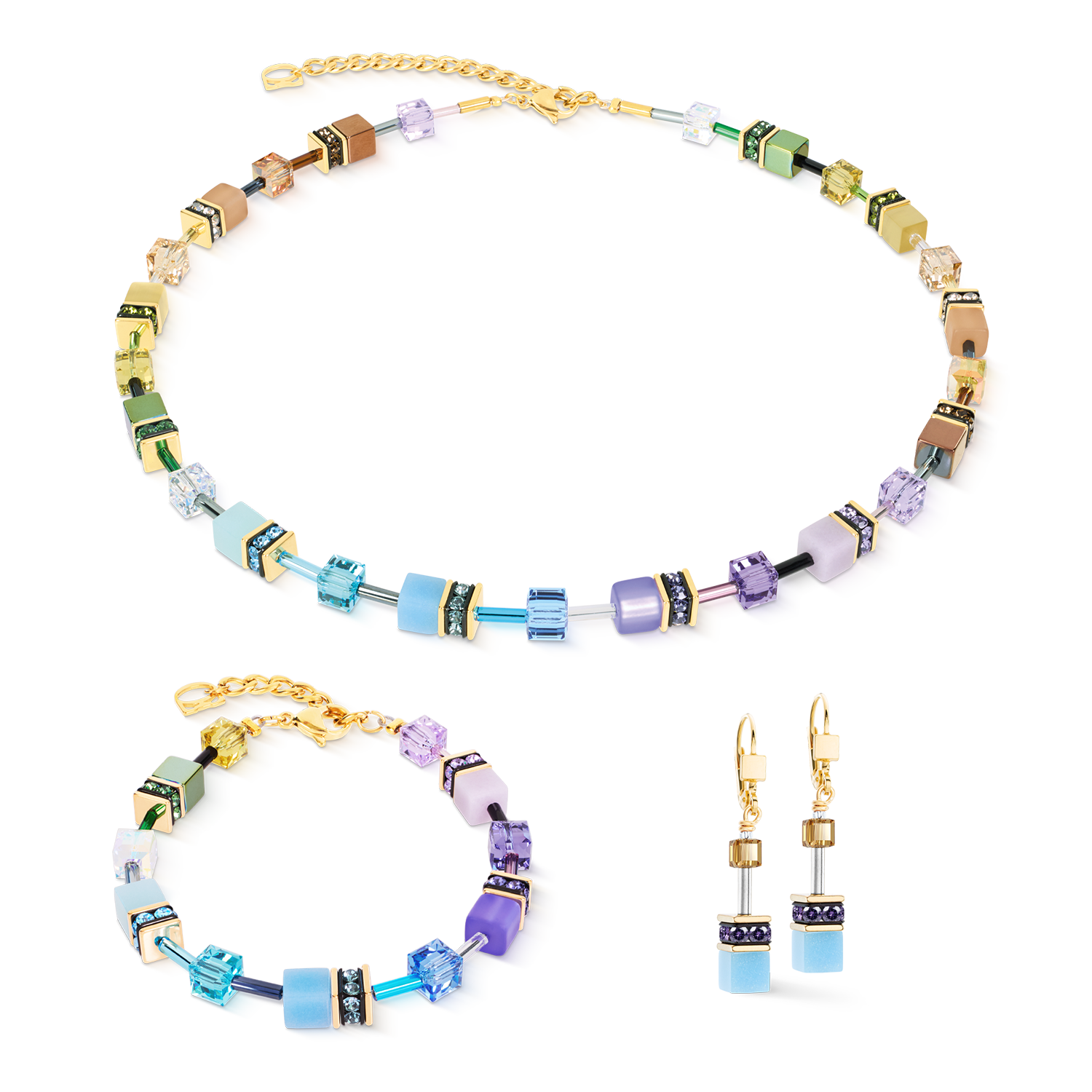 Bracciale GeoCUBE® Iconic Multicolor Boho oro
