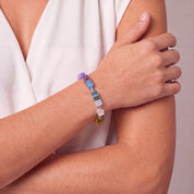 COEUR DE LION Bracciale GeoCUBE® Iconic Multicolor Boho oro – indossato