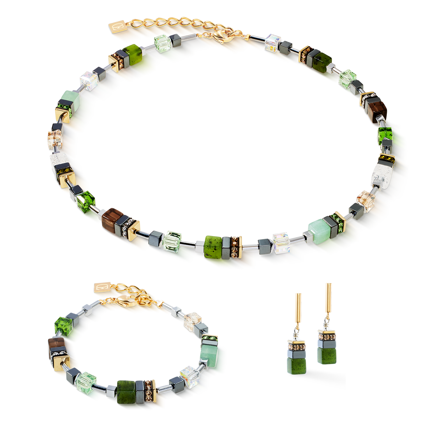 Collana GeoCUBE® Precious Motion Forest Light oro