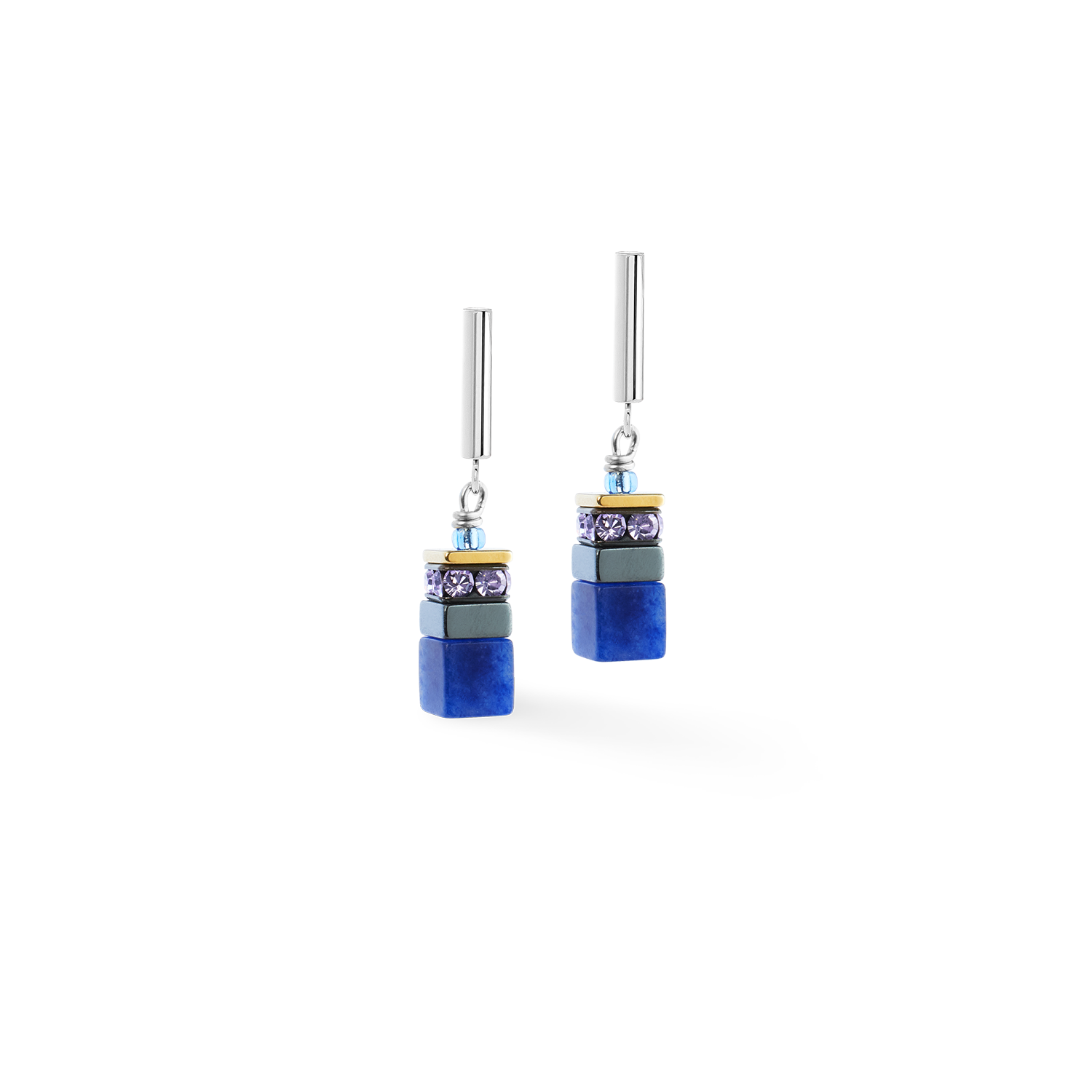 Orecchini GeoCUBE® Precious Motion Blue Moon Bicolore
