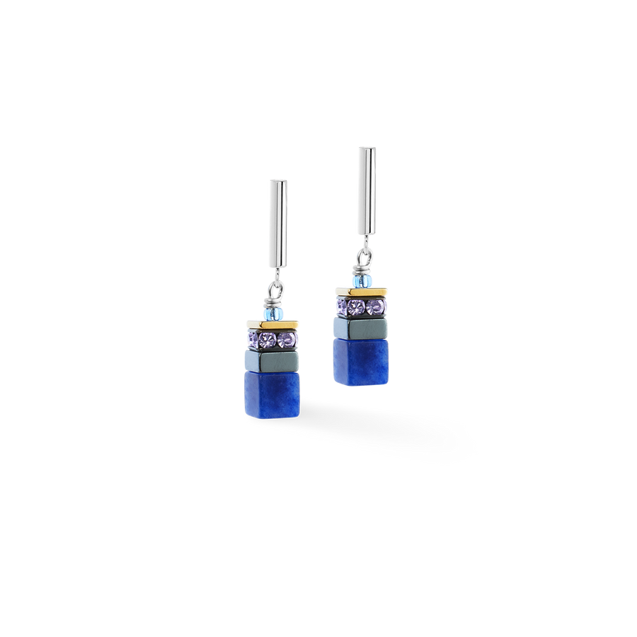 Orecchini GeoCUBE® Precious Motion Blue Moon Bicolore