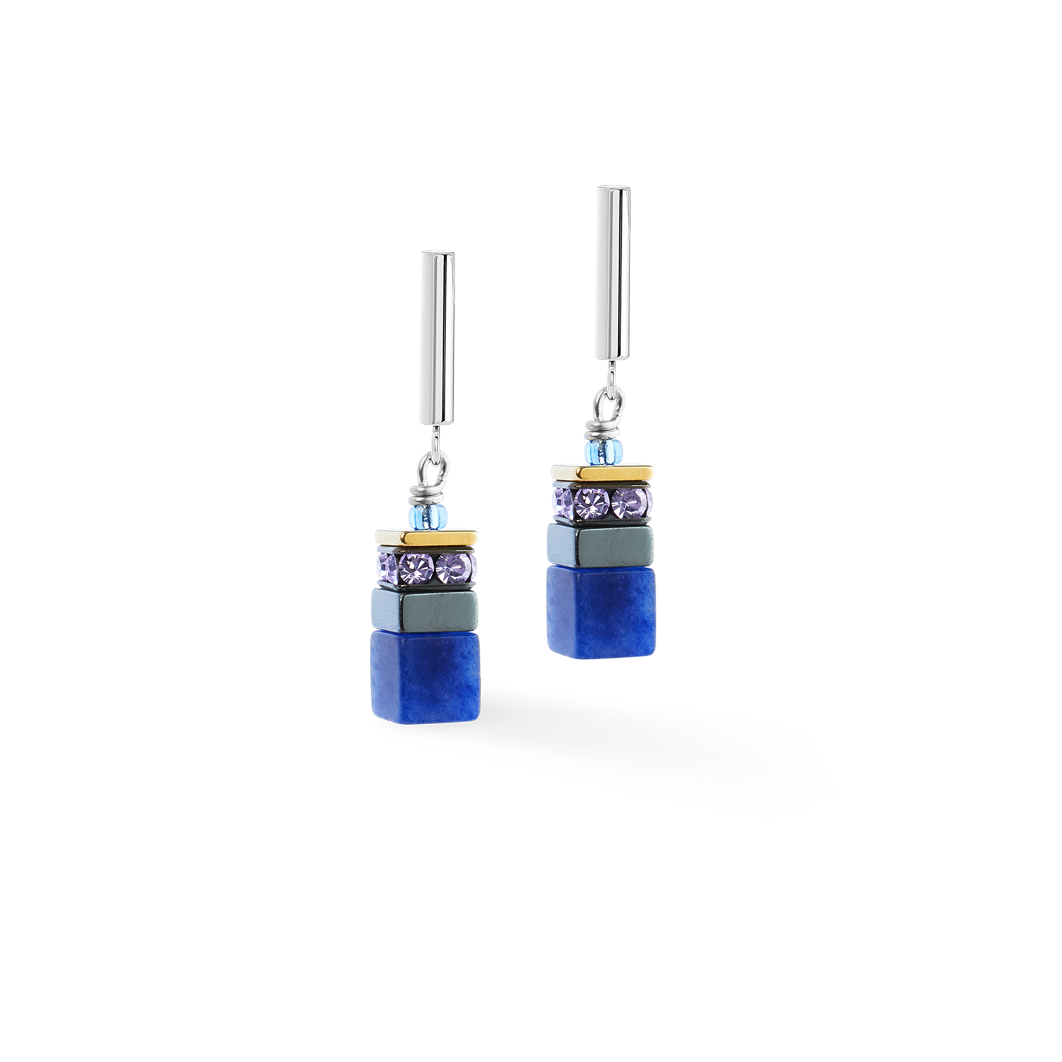 Orecchini GeoCUBE® Precious Motion Blue Moon Bicolore