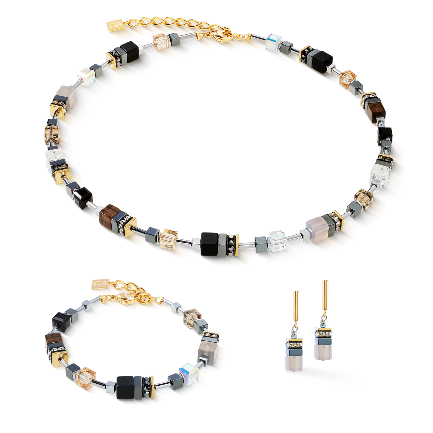 Orecchini GeoCUBE® Precious Motion Stone Whisper oro