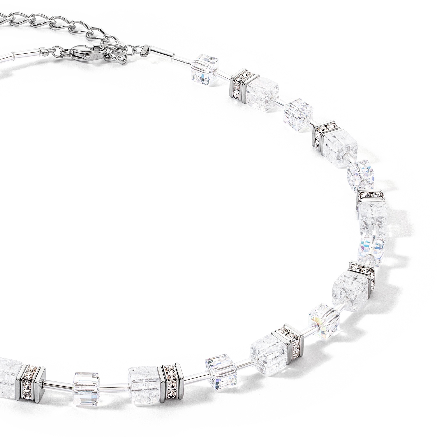 Collana GeoCUBE® Iconic Nature bianco-argento