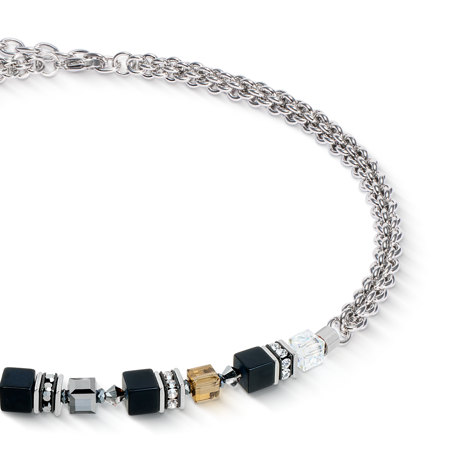 Collana GeoCUBE® Fusion Winter argento-nero