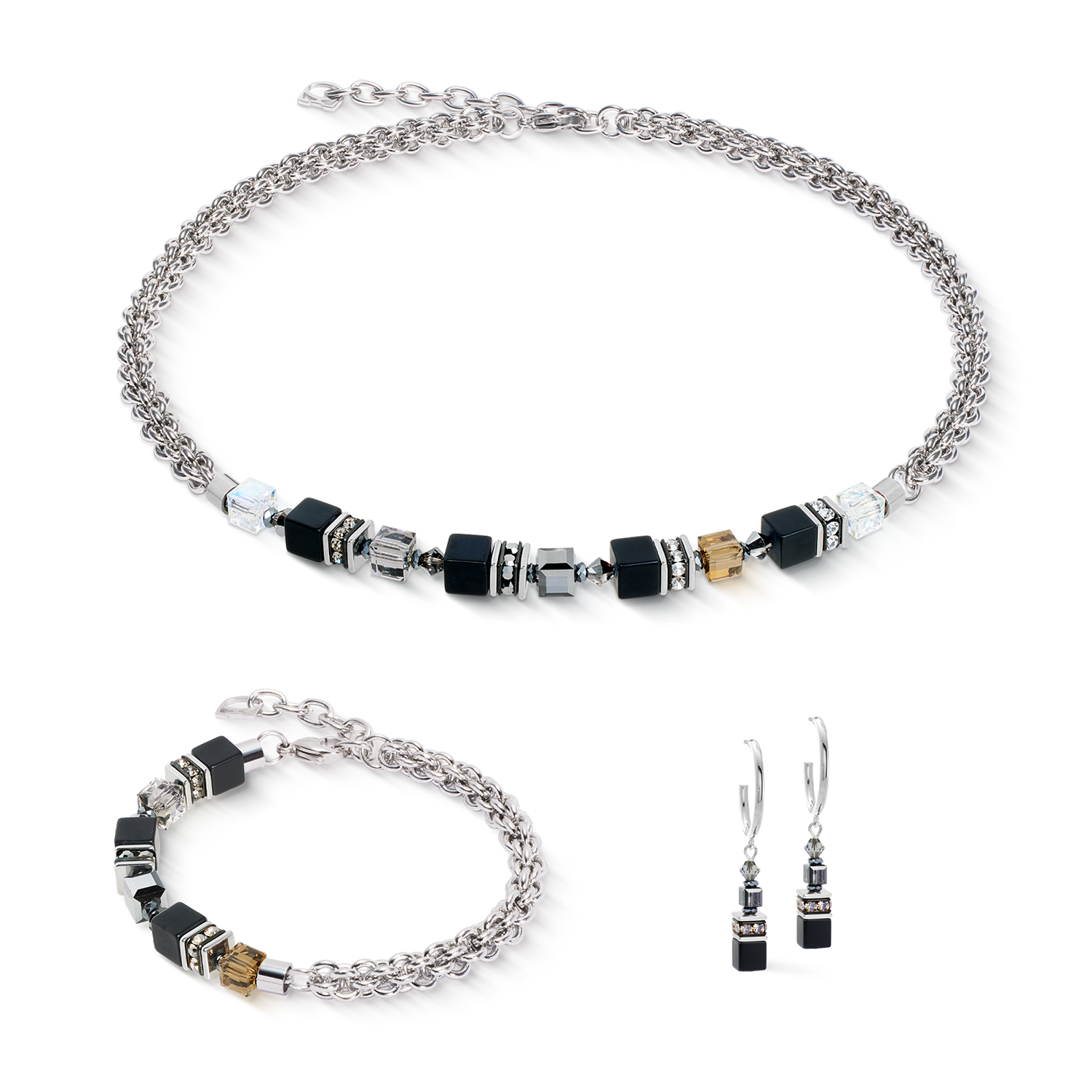 Creole GeoCUBE® Fusion Winter argento-nero