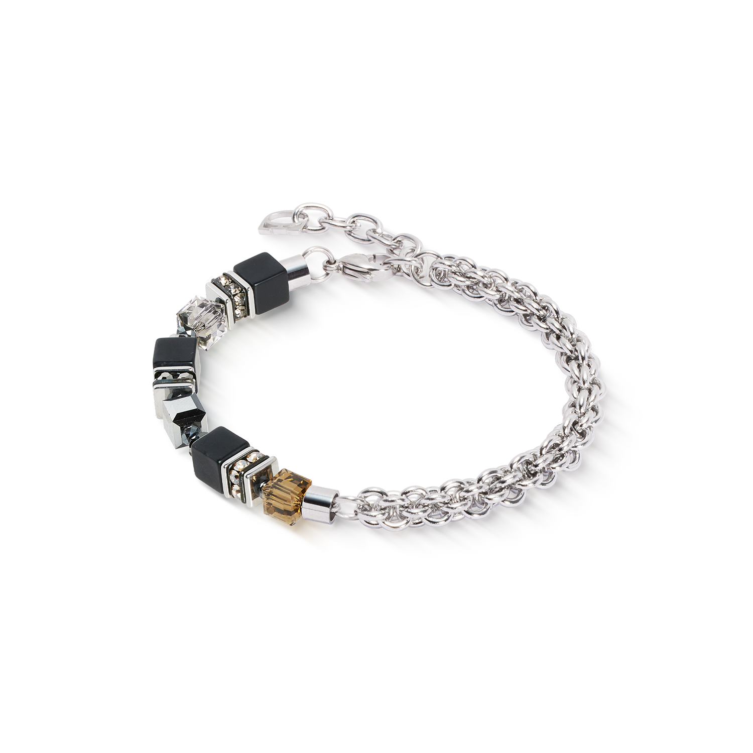 Bracciale GeoCUBE® Fusion Winter argento-nero