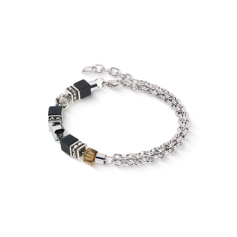 Bracciale GeoCUBE® Fusion Winter argento-nero