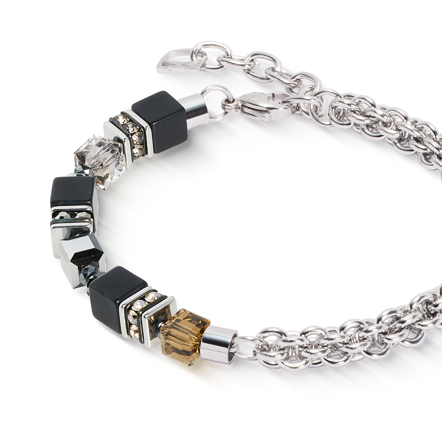 Bracciale GeoCUBE® Fusion Winter argento-nero