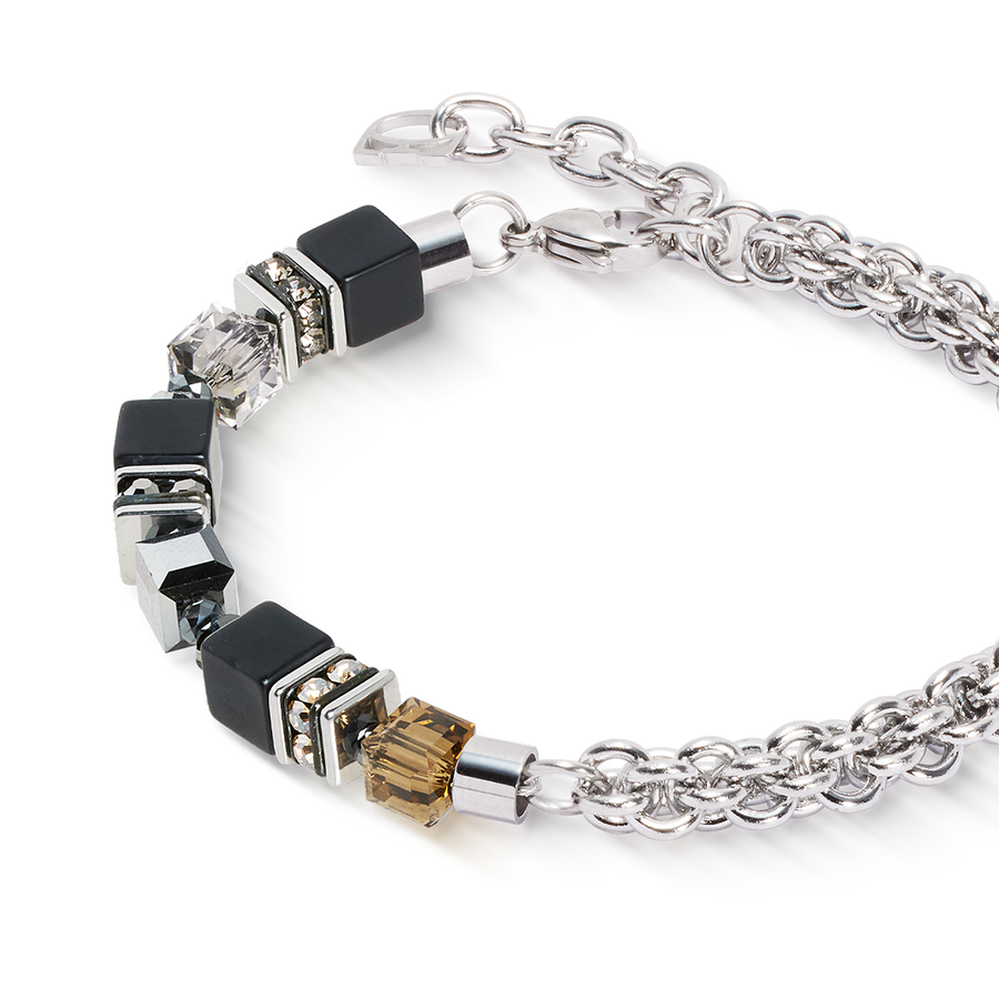 Bracciale GeoCUBE® Fusion Winter argento-nero