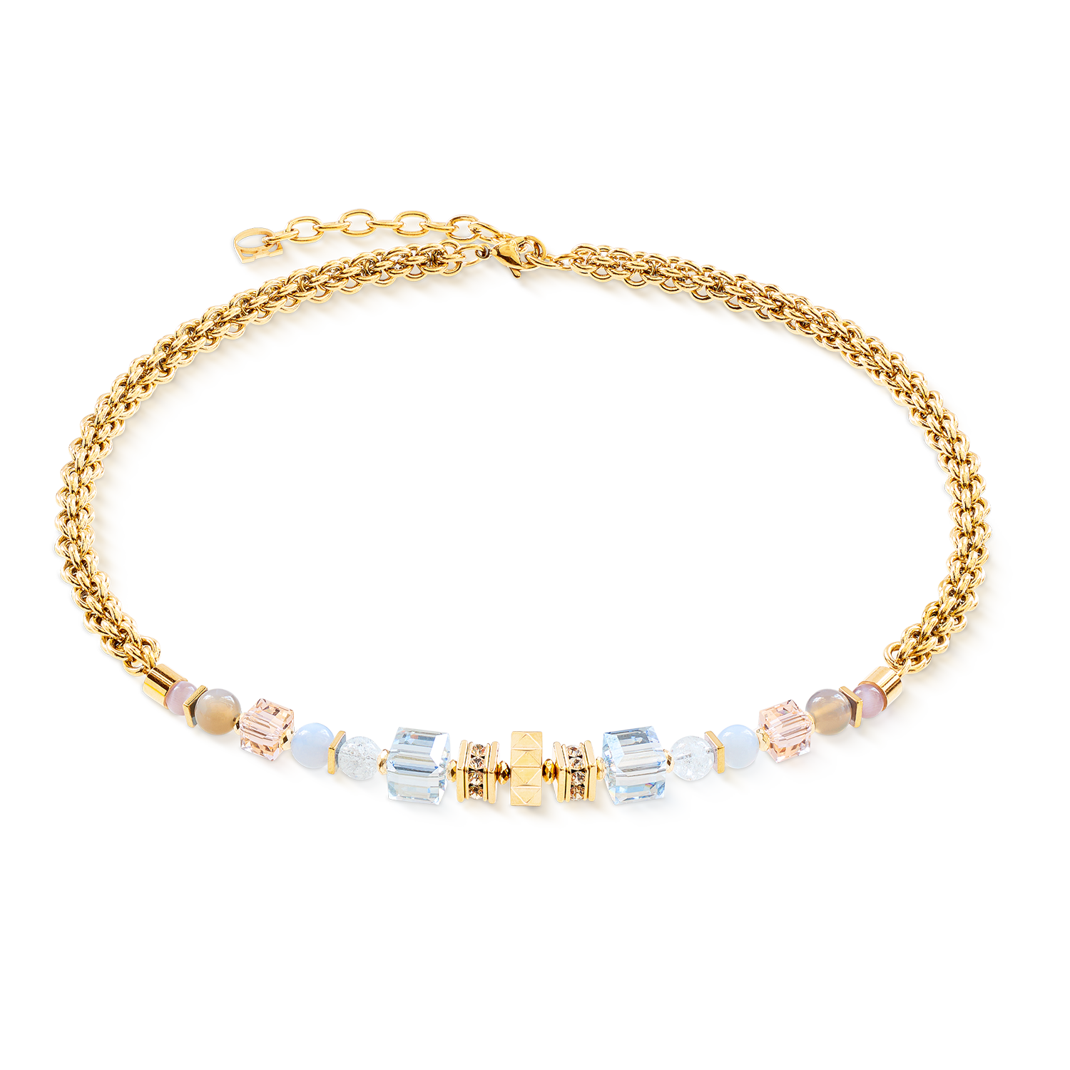 Collana Cube Nexus oro-pastello