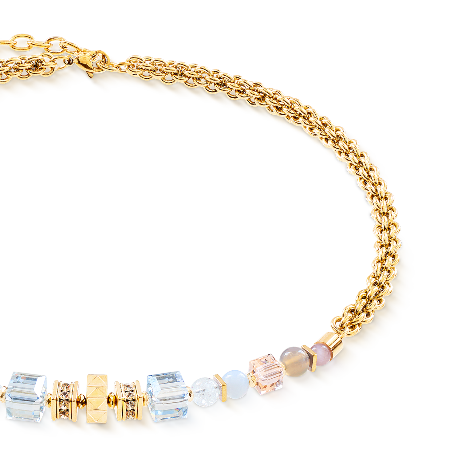 Collana Cube Nexus oro-pastello