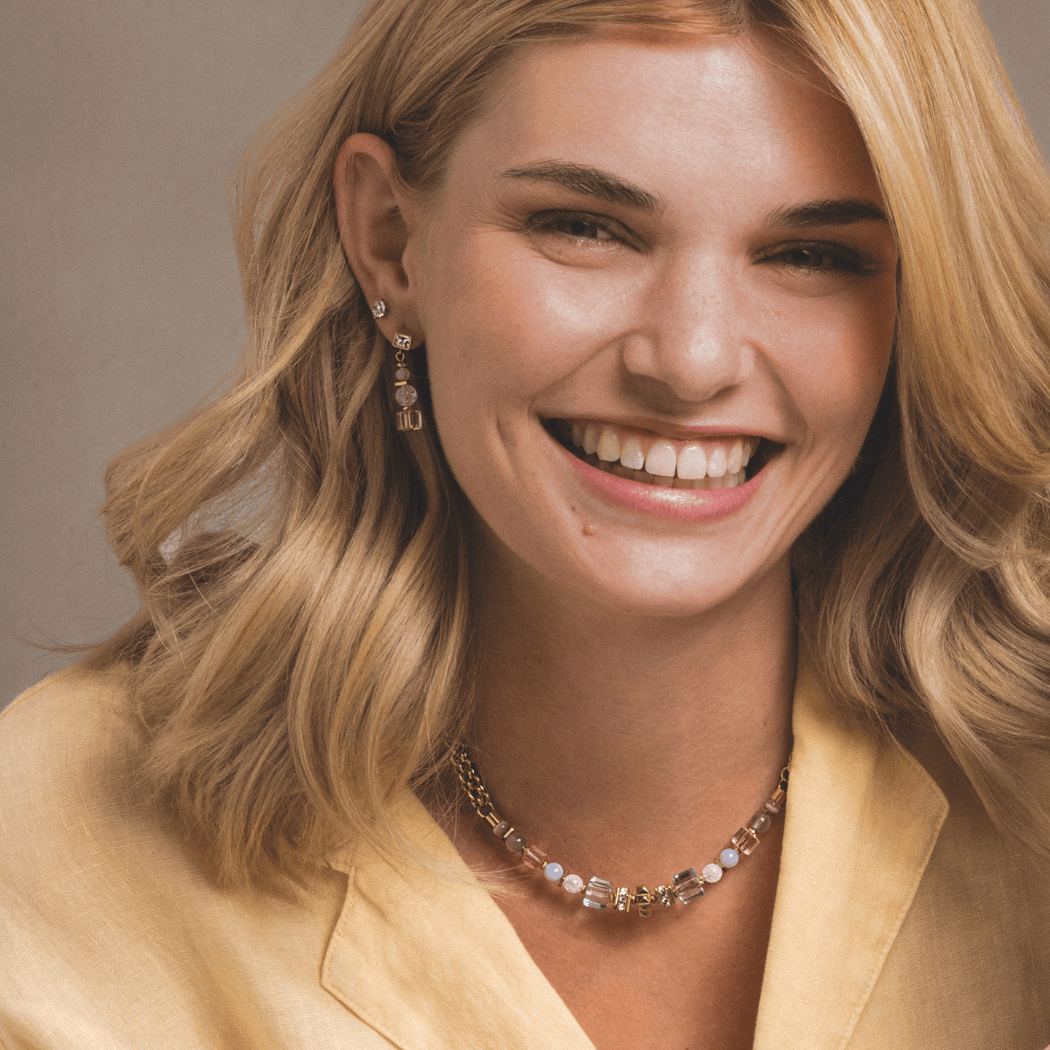 Orecchini Cube Nexus oro-pastello