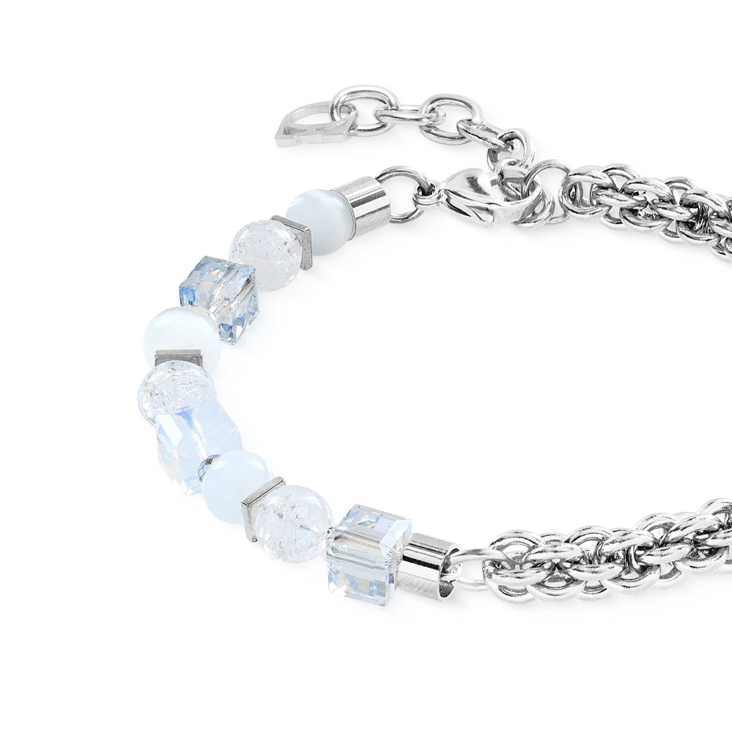 Bracciale Cube Nexus bianco-argento