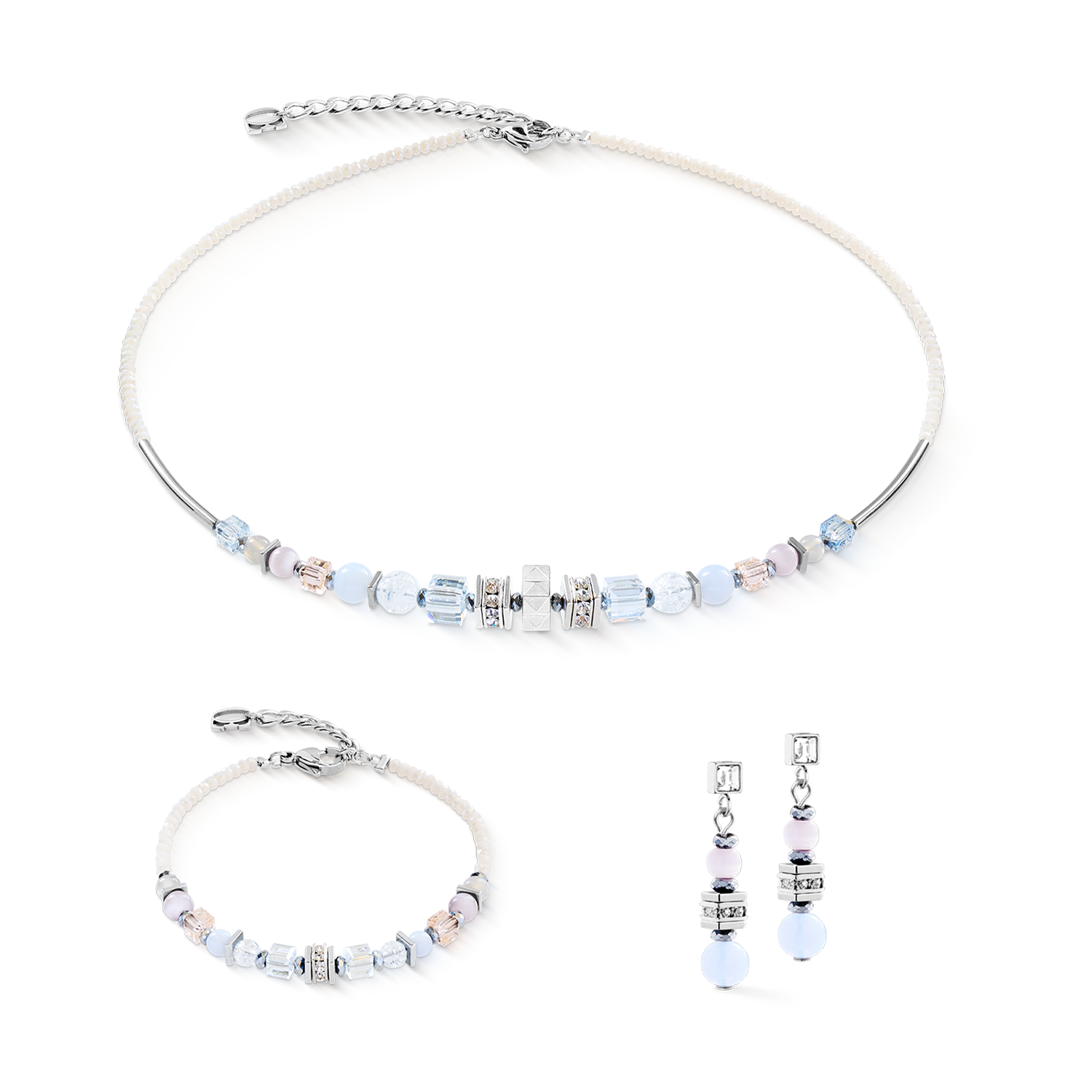 Collana Shape Mix Nexus argento-pastello