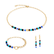 Collana Cube Mosaic Lagoon oro